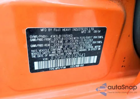 2014 Subaru Xv Crosstrek 2.0 Premium from USA, damaged, VIN JF2GPAVC8E8340543